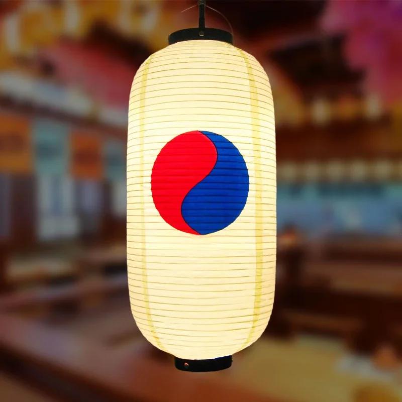 25x50cm Waterproof Lantern Korean PVC Outdoor Long Folding Barbecue Kimchi Bibimbap Restaurant Decoration Advertising Lantern