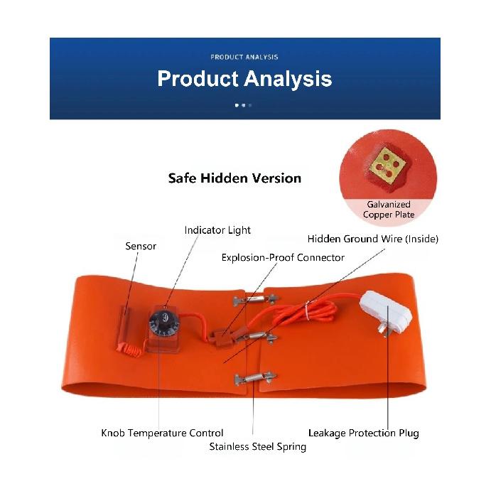 Silicone Gas Cylinder Heating Belt 220V for 5/13/15/50kg LPG Tank with Thermostat 30‑110°C Overheat Protection Flexible Design