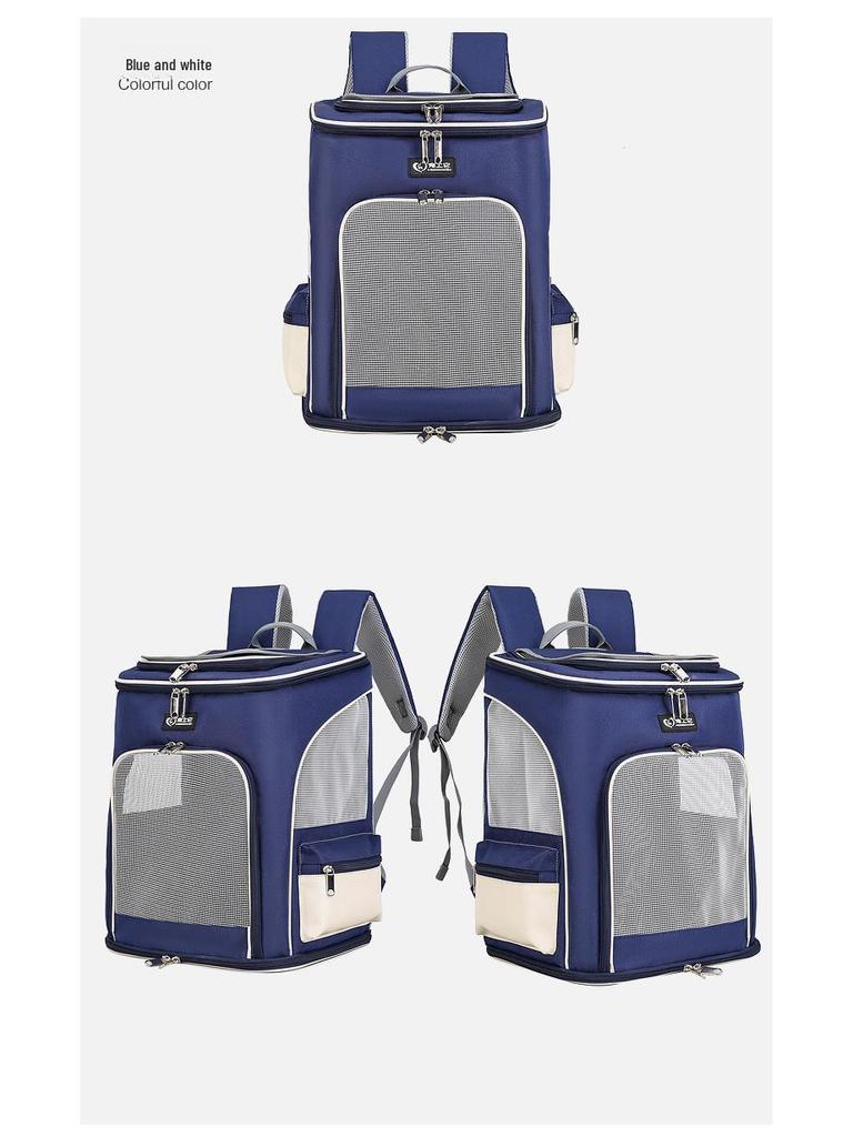 Дышащий рюкзак для домашних животных с двумя плечами - большая вместительная сумка из ткани Оксфорд для кошек и собак