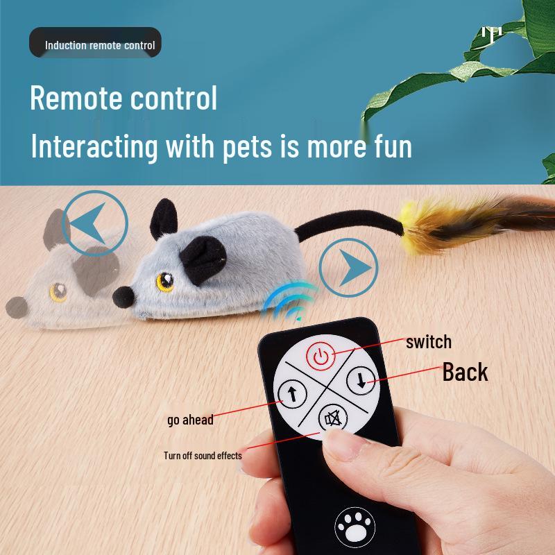 Интерактивная электрическая мышь-тизер: Умная игрушка для кошек с сенсорным управлением и дистанционным управлением