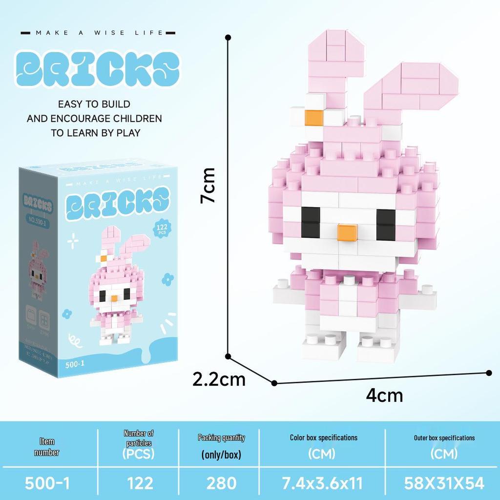 Micro Particle Cartoon Figure Building Blocks for Kids - Assembly Toys & Hanging Ornaments