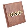 Wall Light Toggle Switch Retro 16A 3 Gang Type 86 Walnut Panel Brass Bar Home Decoration