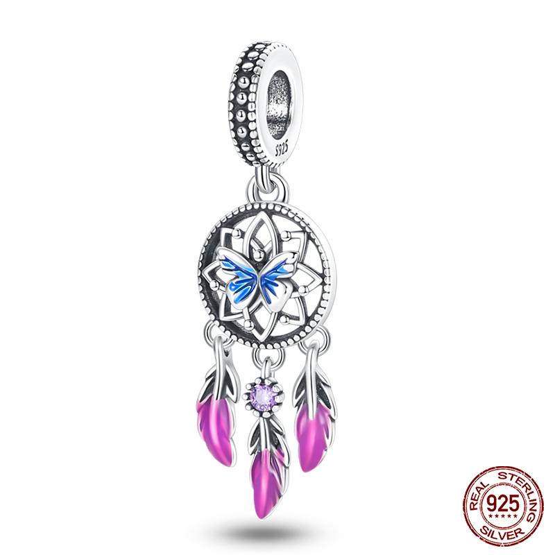 100% Настоящая Медь Перья Ловец Снов Кисточки Шармы Бусины Подходят для Оригинального Браслета-Браслета Qikaola Модная Бижутерия Сделай Сам
