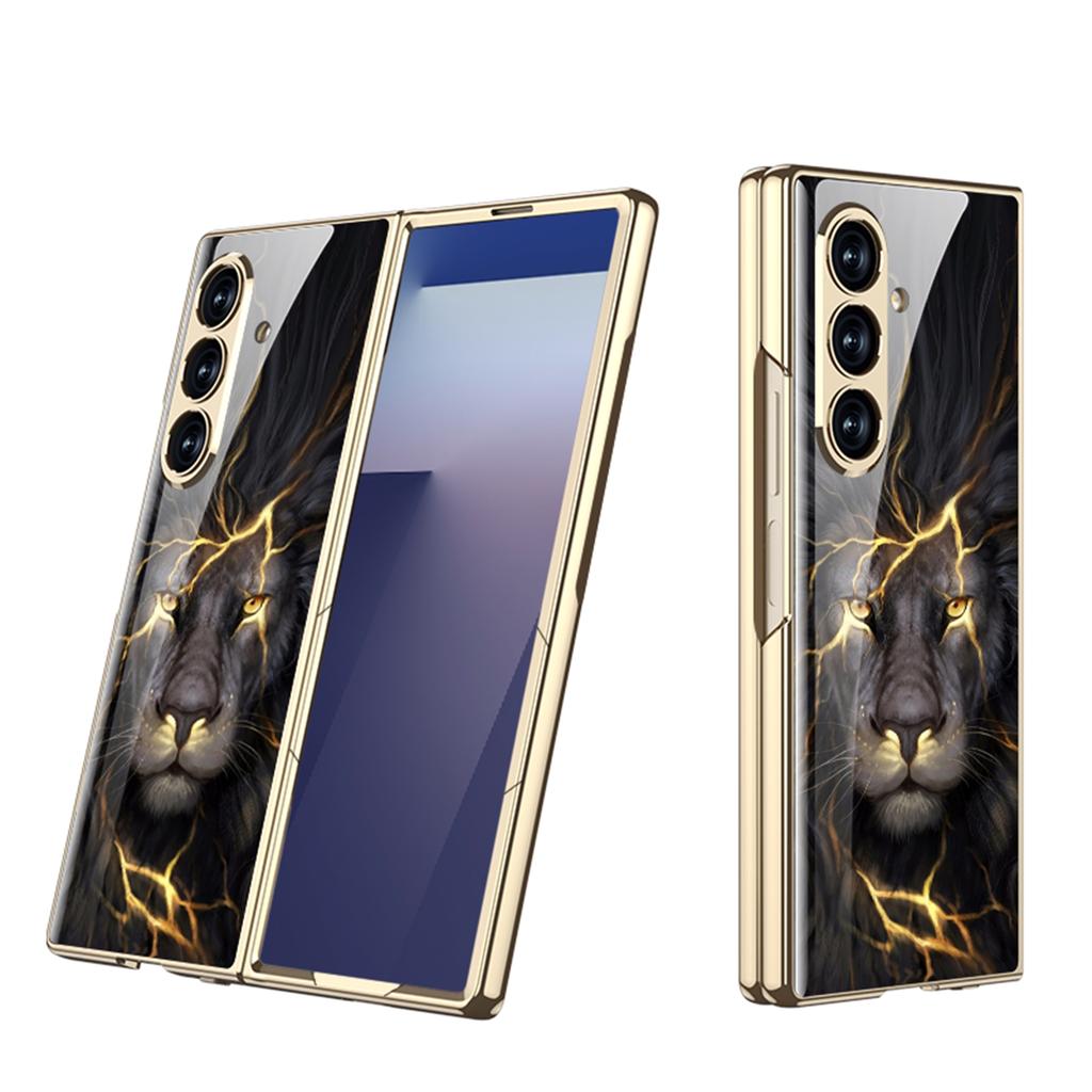 Роскосный Покрашенный Стеклянный Чехол с Покрытием Для Samsung Galaxy Z Fold 7 6 5 Пластиковая Защитная Крышка для Камеры Для Чехла Galaxy Z Fold7
