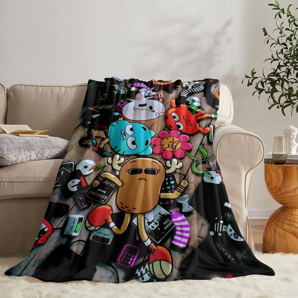GUOYU Blanket The Aamazing World Of Gumballs Throw Soft Flannel Throw Summer Blanket Lightweight Cozy Nap Blanket for Sofa Bed Travel