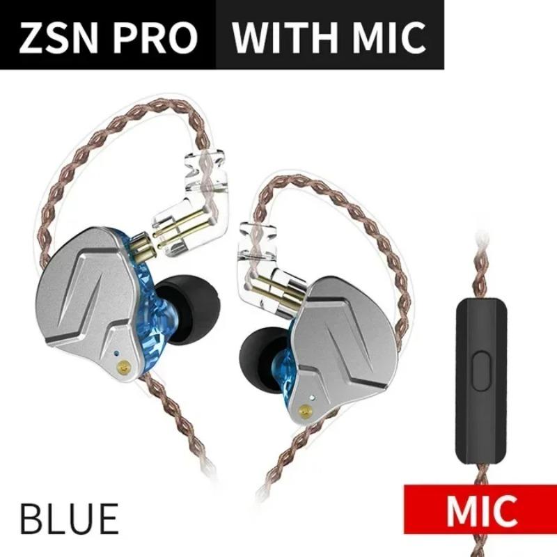 Наушники QKZ ZSN Pro IEM с динамическим гибридным драйвером, сбалансированным арматурным проводным динамиком, отсоединяемым кабелем, игровая стереогарнитура HiFi Bass