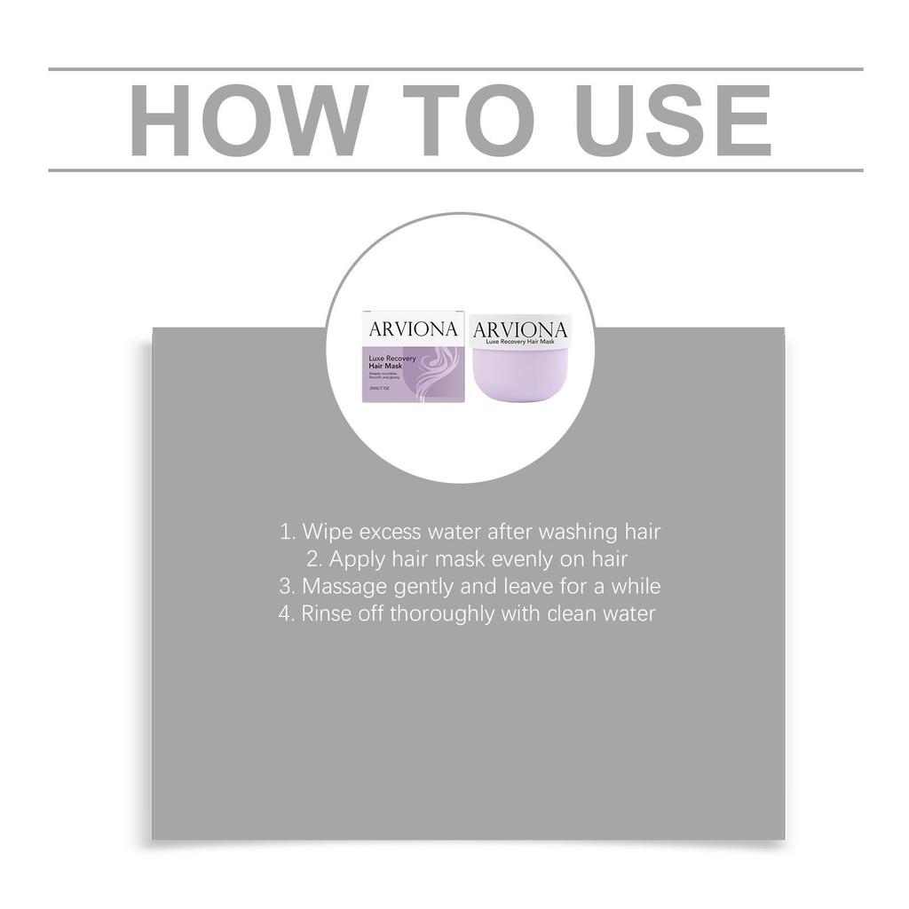 ARVIONA Luxurious Moisturizing Hair Mask for Smooth, Voluminous Hair - Suitable for All Hair Types