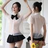 Sexy College Outfit Sexy Lingerie Uniform Transparent Uniform Suit Seduction Cute Senior Cosplay