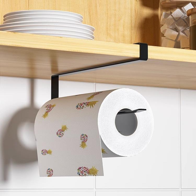 Кухонная полка для салфеток, подвешиваемая без перфорации, под шкафами, для хранения рулонов пищевой пленки, металлическая полка для многофункциональных влажных салфеток