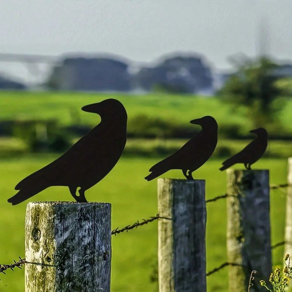 1 шт. Металлические садовые колышки с изображением животных, Черный силуэтный знак для двора с основанием, Наружное украшение для газона, Декор для забора, патио