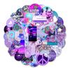 50 Фиолетовых Неповторяющихся Граффити Наклеек для Телефона, Канцелярии, Ноутбука, Чемодана, Креативные Водонепроницаемые Декоративные Наклейки