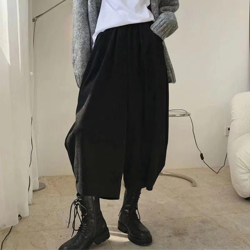 Осенне-зимние женские повседневные тонкие прямые брюки-бананы с серповидными изгибами и широкими штанинами