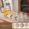 Luxury Glacier Glass Pitcher & Cup Set for Living Room - Elegant Cold Water Drinkware