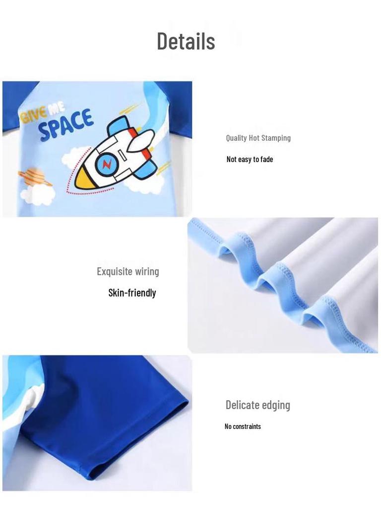 2025 Quick-Dry Boy's Swimsuit: Split Design for Little, Small, Medium, and Large Children - Cute and Practical Swimwear