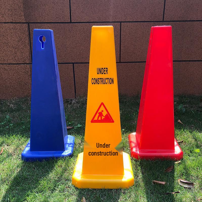 Thickened No Parking Warning Sign with Traffic Cone