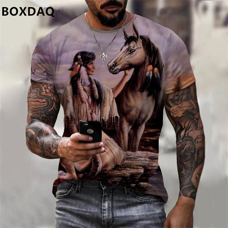 Новая футболка с индийской культурой, модные топы с 3D абстрактным принтом лица, мужские летние уличные топы в стиле Харадзюку, футболка большого размера с короткими рукавами