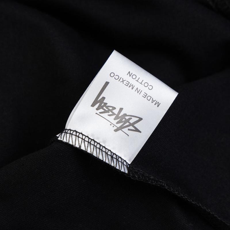 Stussy Летняя новая футболка с круглым вырезом из высококачественного хлопка 2025 года для мужчин и женщин, классическая футболка с буквенным принтом для пар
