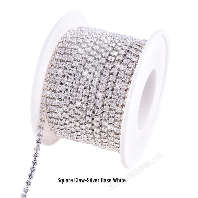 Цветная цепочка с когтями из стразов для чехлов для телефонов, нейл-арта, одежды и аксессуаров для свадебных платьев