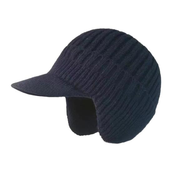 Зимняя защитная шапка с ушами, трикотажная, с длинными полями, сохраняет тепло, толстая, эластичная, нескользящая