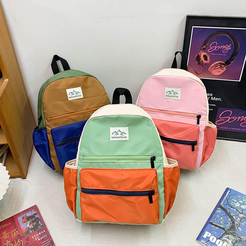 Детский нейлоновый школьный рюкзак с цветными блоками для детского сада и для путешествий