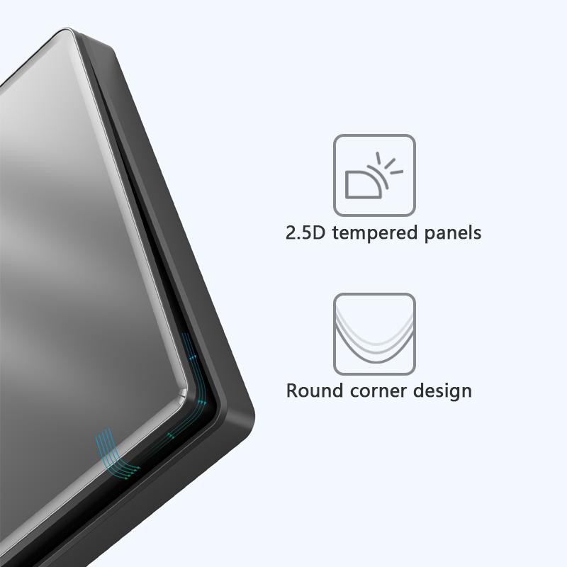 Universal Wall LED Light 1/2Way Switch 16A Black/White Tempered Glass Panel ON OFF Power Push Button Rocker Switch 1/2/3/4 Gang