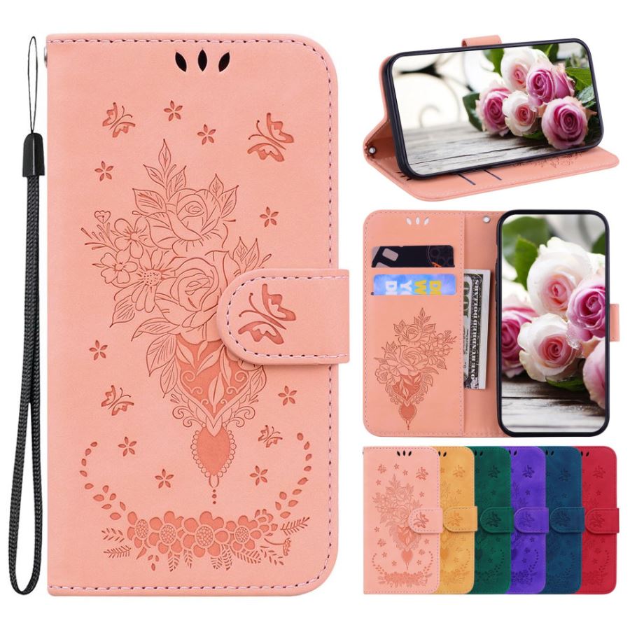 Cute Roses Flip Case For Huawei Honor 50 20 10 Lite 10i 20i 8S 9X Pro 7A 8C 8X 8A View 20 Y6 Y7 2019 Card Slot Wallet Cover D26G
