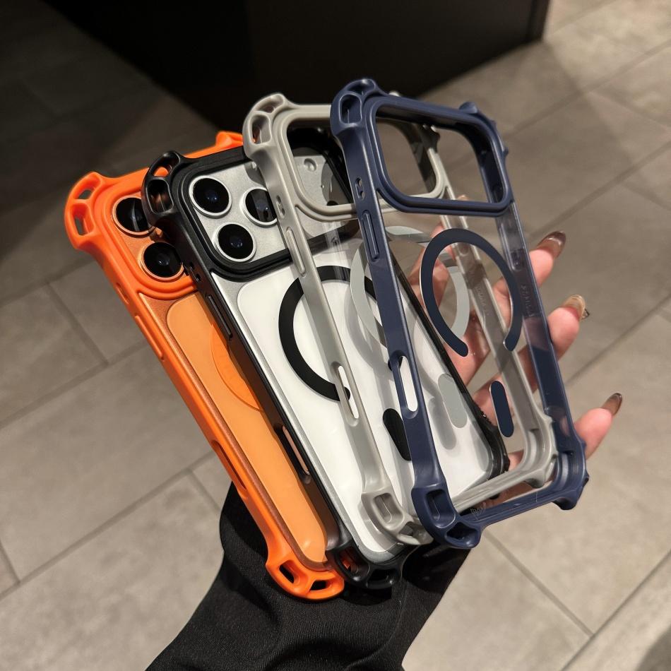 New Magnetic Clear Phone Case For iPhone 17 14 Plus 15 11 12 13 16 Pro Max Wireless Charging Four-corner Anti-drop Protective Cover Fundas