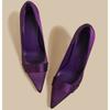 Модные Новые Женские Сексуальные Фиолетовые Атласные Туфли-Лодочки на Высоком Каблуке для Женщин Ремешок на Щиколотке Тонкий Каблук Женская Обувь Острый Носок Вечерние Свадебные Туфли