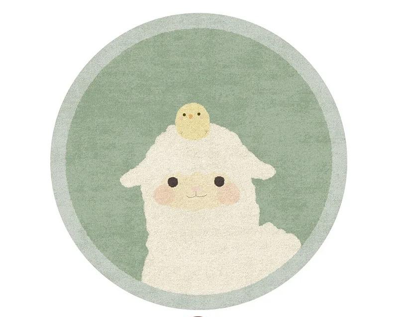 Мультяшные ковры для гостиной, милый декор для спальни, круглые коврики, нескользящий напольный коврик для стула, прикроватный ковер для детской комнаты, ковер для кабинета