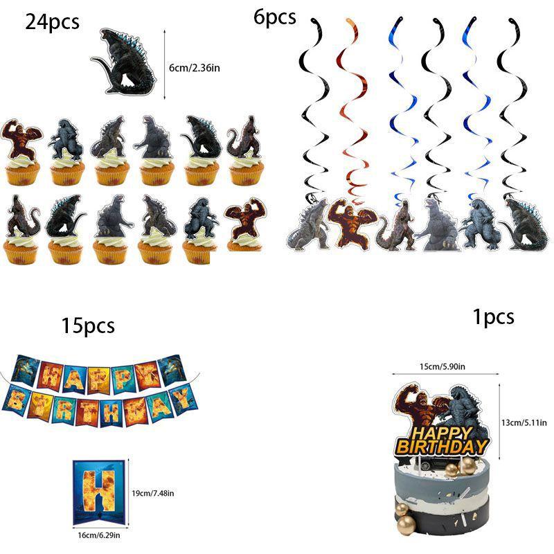 Принадлежности для детской вечеринки в стиле Годзиллы для веселого и праздничного торжества