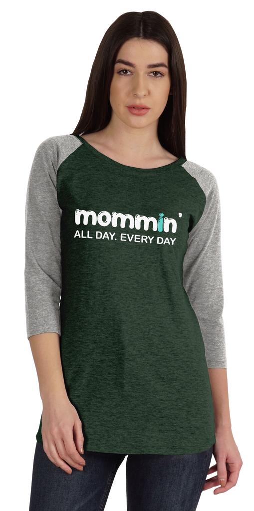 Inkmeso Футболка Mommin All Day Every Day Футболка с рисунком Mom Life Летняя футболка