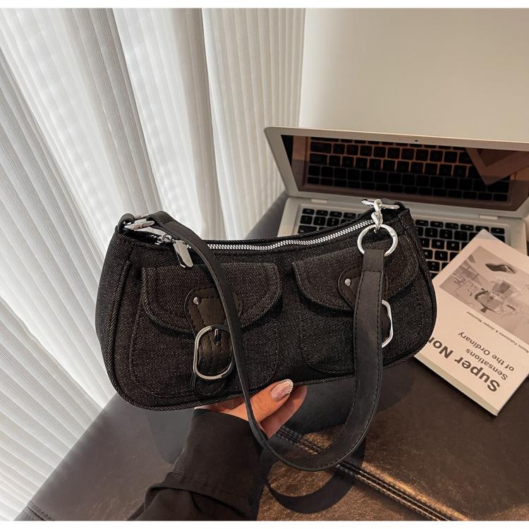 Ретро зарубежная наплечная женская сумка 2025 новая популярная нишевая дизайнерская ручная модная сумка-багет корейская версия сумка подмышку