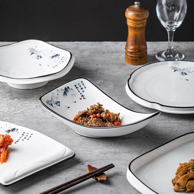 Chinese Irregular Ceramic Dinner Plate