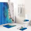 Landscape Shower Curtain Floor Mat Combination Four-Piece Set Bathroom Toilet Carpet Shower Room Mat Foot Mat