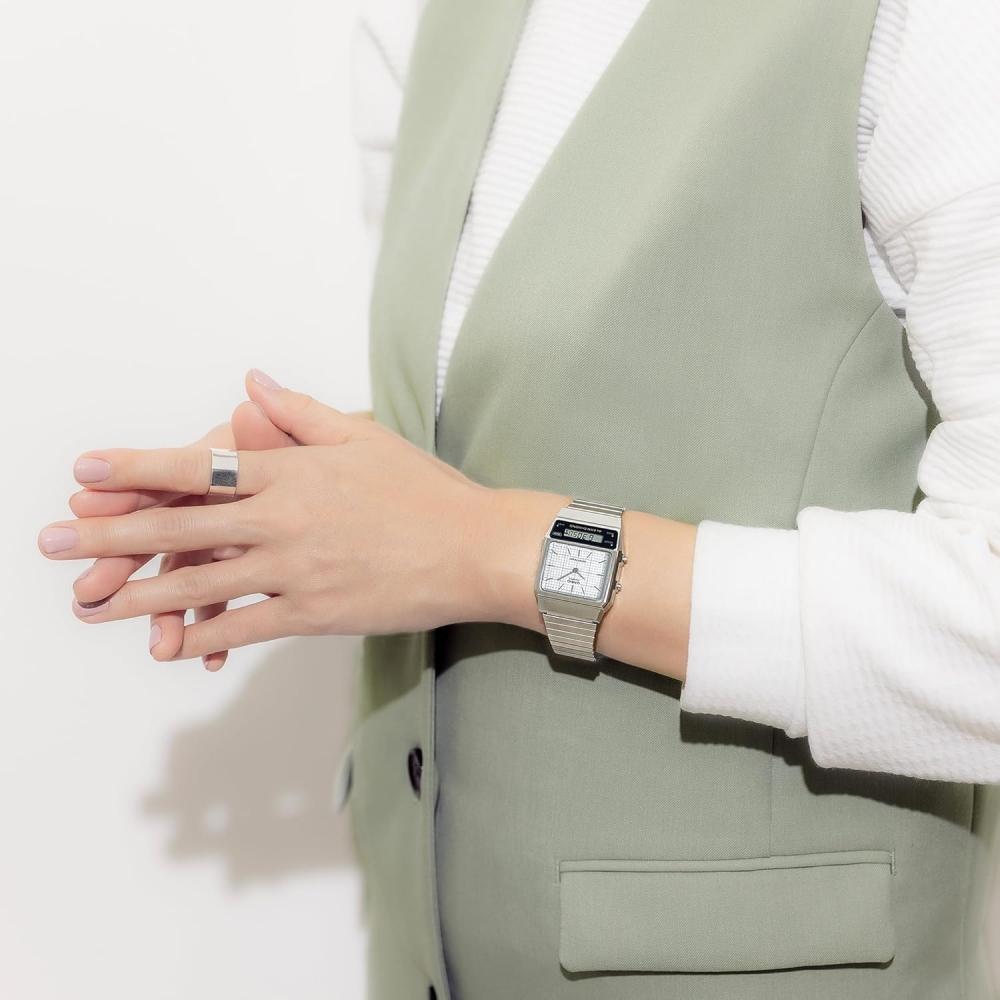 Casio Мужские часы Aq 800e 7a Белые