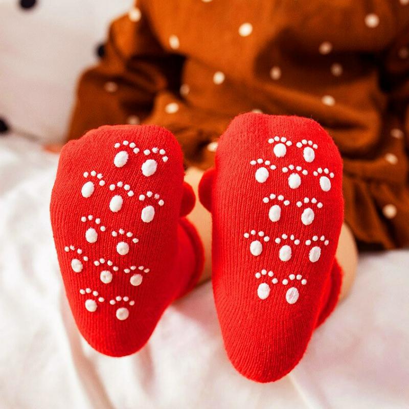Зимние детские рождественские носки, детские утолщенные хлопковые носки, милые праздничные носки Санта-Клауса