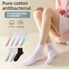 5 Pairs of Female Spring and Summer Thin Style Breathable Sweat Absorbing 7A Antibacterial Antiodor Pure Cotton Tube Socks