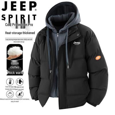 Мужская зимняя стеганая куртка JEEP SPIRIT с капюшоном, имитация двух peças