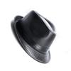 Doublebulls Hats PU Leather Fedora Hat Mens Boys Winter Trilby Hat Jazz Cap Gentlemens Choice, Black