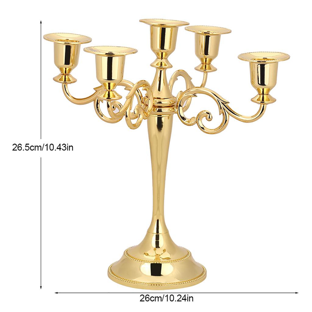 5 Arms Vintage Candlestick Metal Crafts Candle Holder Stand Wedding Party Home Decor