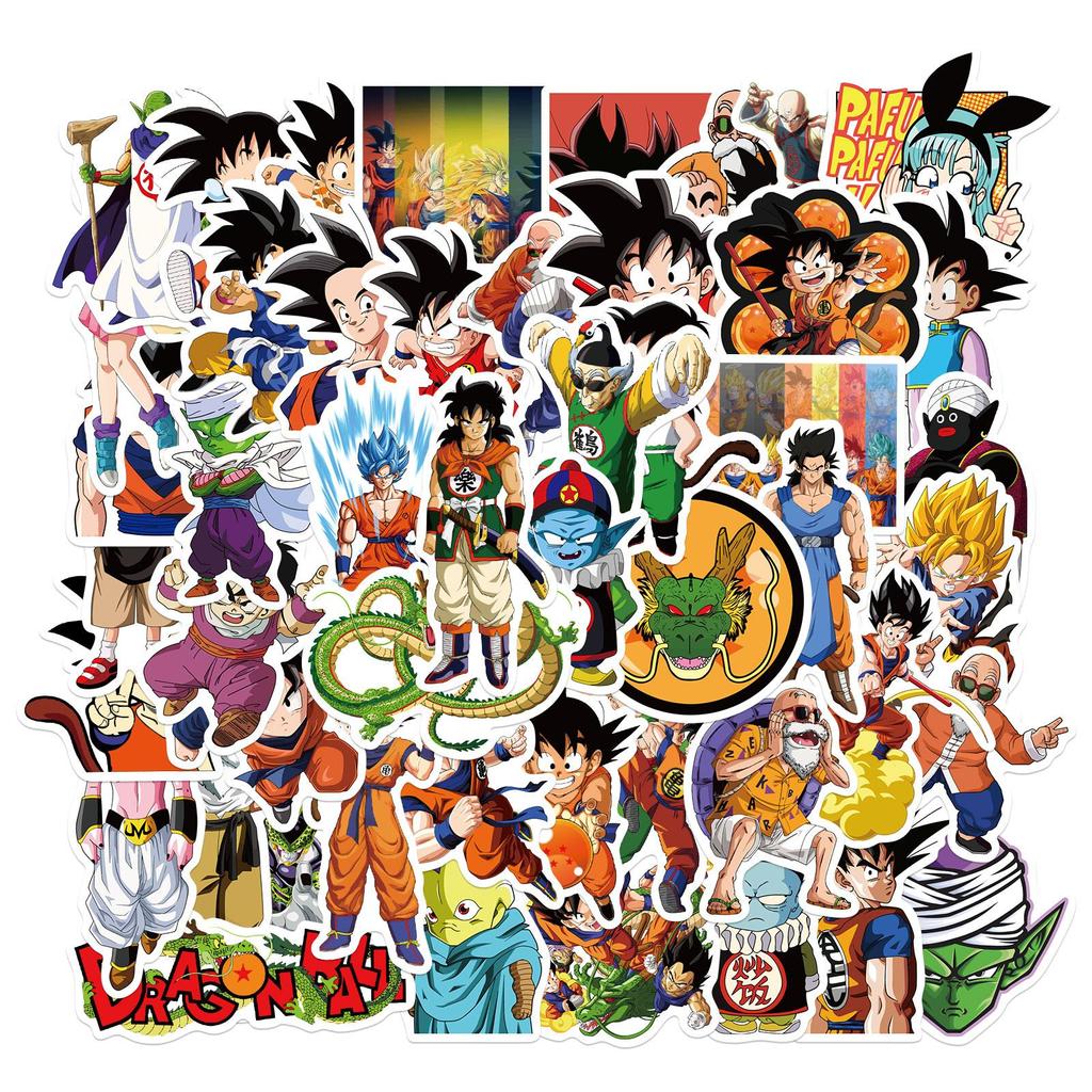 50 шт. аниме наклейки для рук, шлем, скейтборд, водонепроницаемый DIY Dragon Ball, набор наклеек, милый чехол для ноутбука, кожаный чехол для телефона