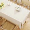 Luxury White Tablecloth Waterproof Oilproof Easy Care Elegant Cafe Dining Table Cover