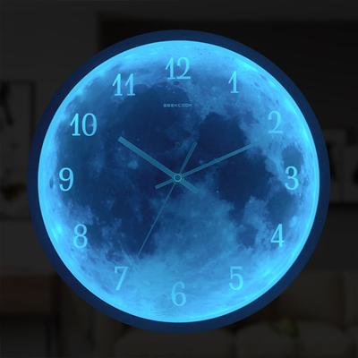 12-дюймовые настенные часы с художественным дизайном Blue Moon Sound Control, светящиеся цифровые, современные, бесшумные, для гостиной, спальни, круглые, декоративные