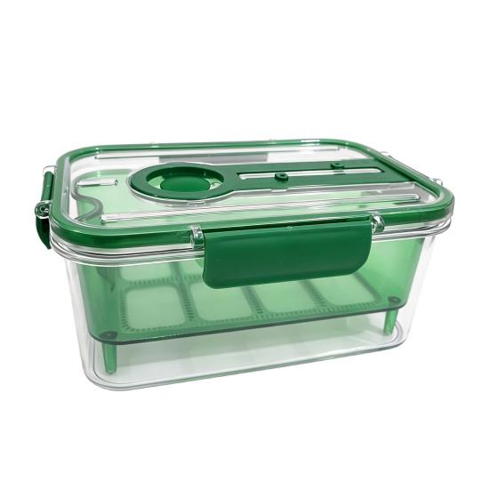Odor Proof Storage Box Crisper Box, with Mesh Drain Strainer, Tofu Whey Greek Yogurt Maker Separation Food Container, for Fresh Fruit Vegetable