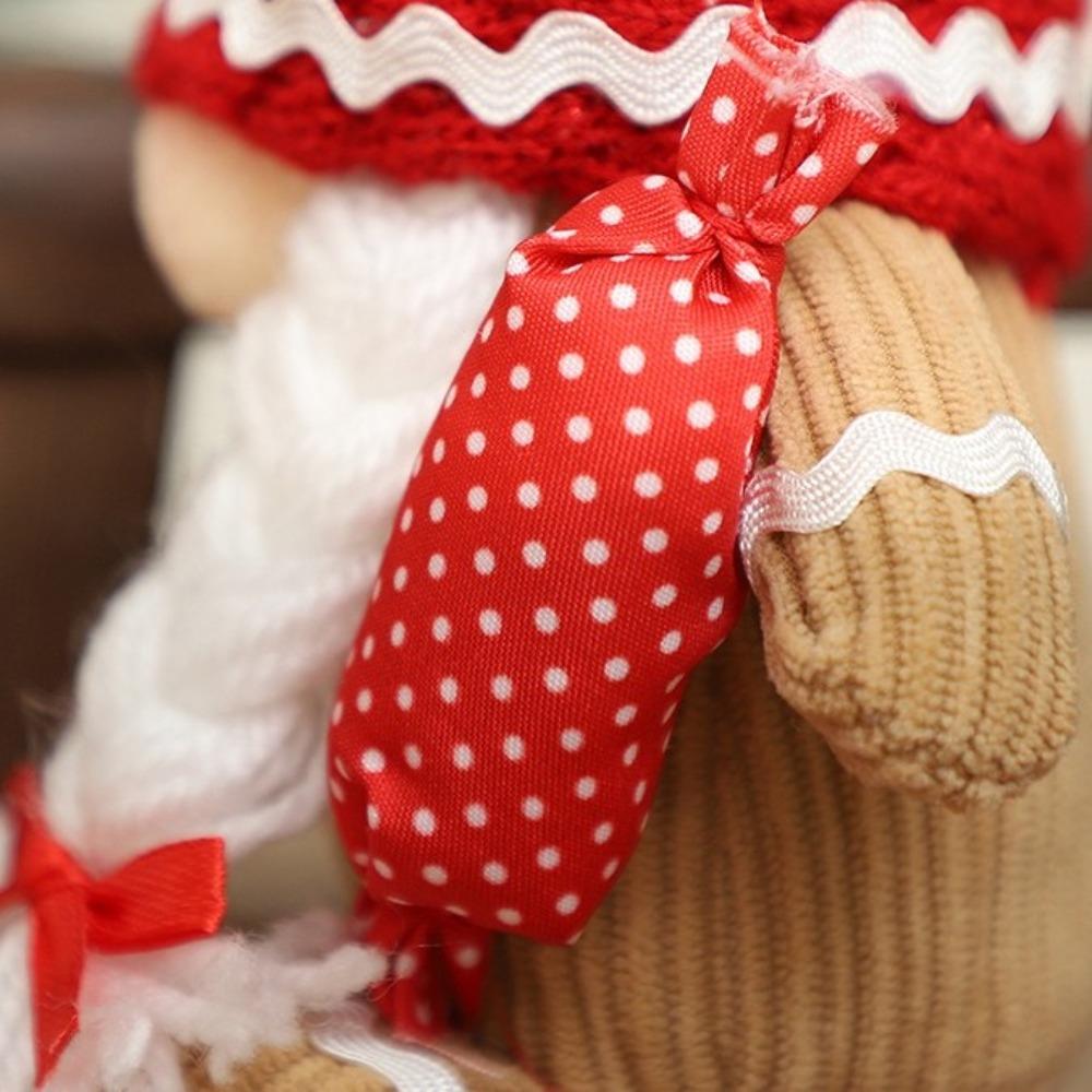 New Christmas Gnome Figurine Handmade Knitted Plush Gnome Doll Soft Farmhouse Style Stuffed Dolls Toy Home Decor
