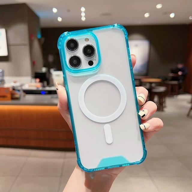Роскошный чехол для телефона Magsafe с беспроводной зарядкой для Iphone 14 13 12 11 Pro Max Plus, противоударный прозрачный чехол-бампер