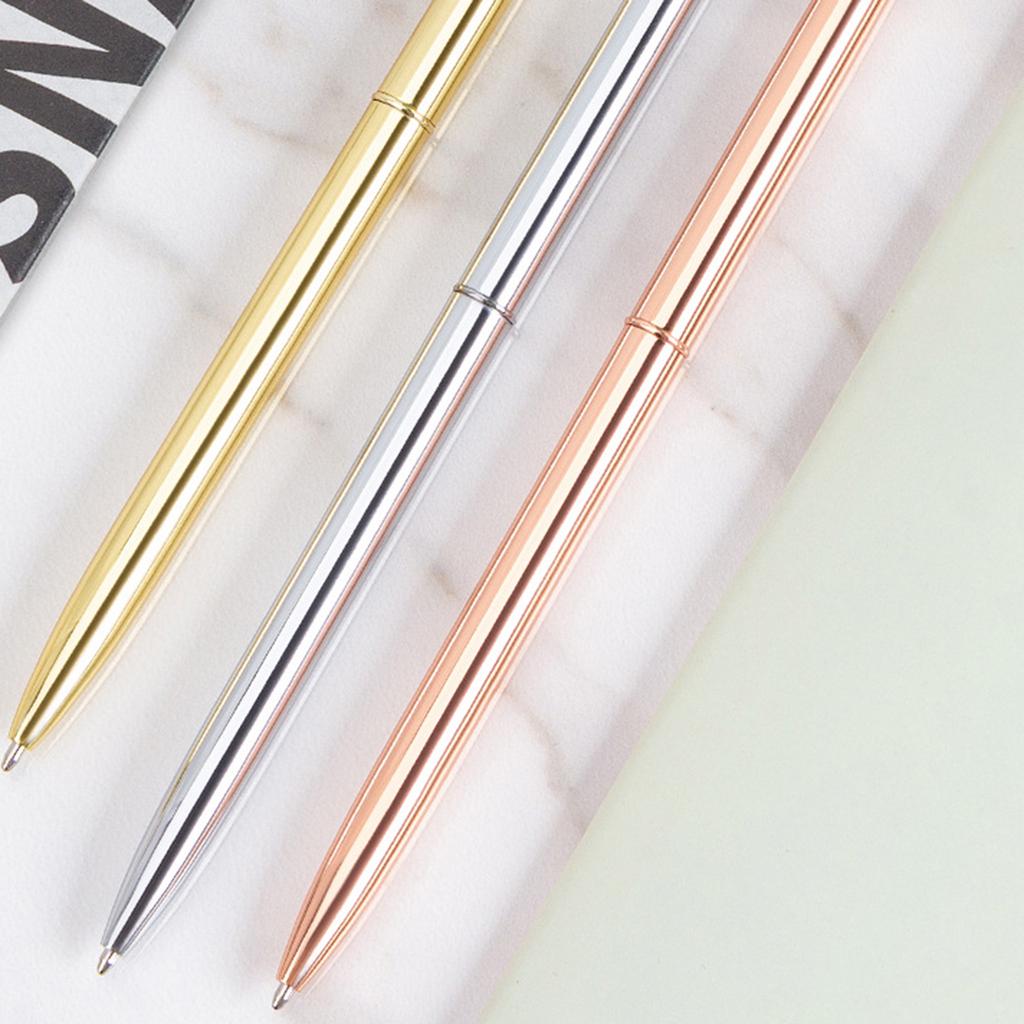 6 шт. Новинка Тонкая шариковая ручка с поворотным механизмом, металлическая шариковая ручка с наконечником 1,0 мм, ручка для письма и подписи, ручка для гостевого входа