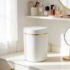 Round/Triangle Mini Desktop Trash Can Press Type Plastic Waste Bin Desk Storage Box  Home Supplies