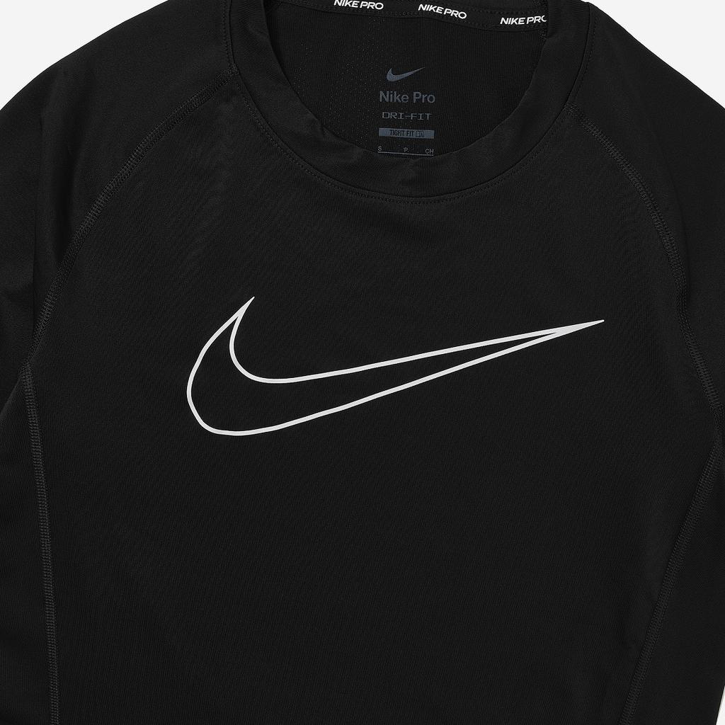 Nike Логотип с принтом дышащий тренировочный короткий рукав фитнес топ мужские топы черный DD1993-010