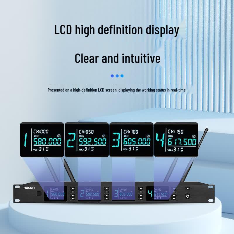 HDCON HT-D840S4 UHF Беспроводная система с 4 ручными микрофонами (Китайская версия)